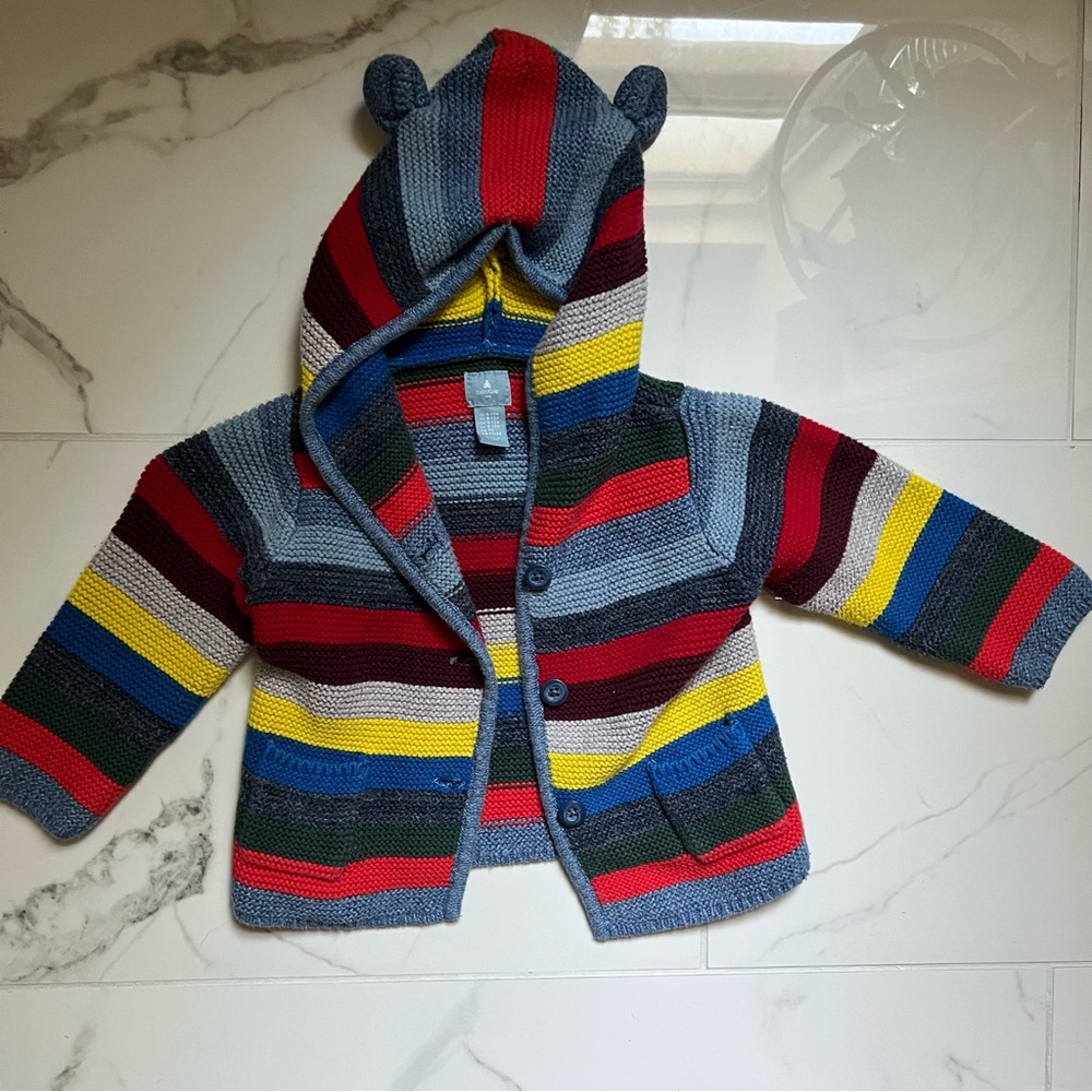 GAP Multicolor Knit Baby Hoodie